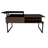Mesa de Centro 5G Coñac y Wengue 105.1x45.7cm Rectangular Extensible con Compartimiento - MESAS DE CENTRO | Bylmo