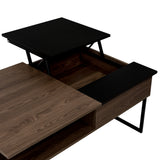 Mesa de Centro 5G Coñac y Wengue 105.1x45.7cm Rectangular Extensible con Compartimiento - MESAS DE CENTRO | Bylmo