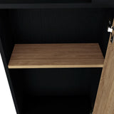Bar Esquinero Kaia Wengue y Miel 45x180cm con Cuatro Compartimientos con Diez Portabotellas y con Patas - BARES | Bylmo