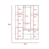 Closet Sleep Duna y Blanco 120x178cm con Seis Compartimientos y con Tres Puertas - BARES | Bylmo