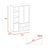 Closet Sleep Duna y Blanco 120x178cm con Seis Compartimientos y con Tres Puertas - BARES | Bylmo