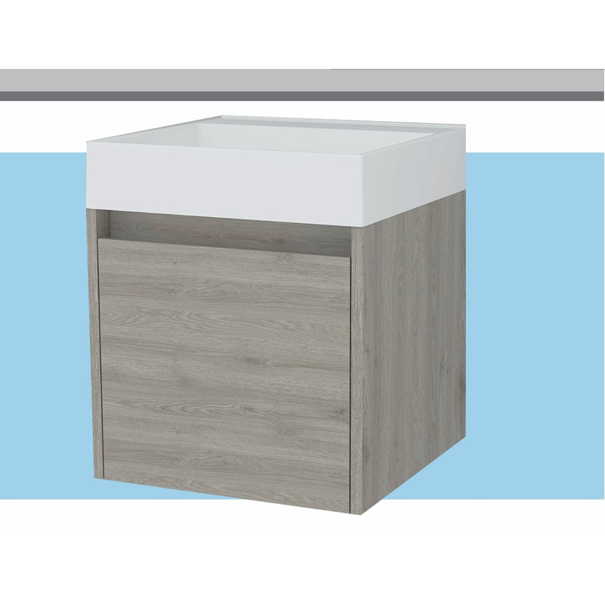 Mueble para Lavamanos Fussion Ceniza 45x42cm Individual Flotante sin Lavamanos - MUEBLES PARA LAVAMANOS | Bylmo