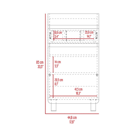 Mueble para Lavamanos Aluvia Habano 44.5x85cm Individual sin Lavamanos y con Una Puerta - MUEBLES PARA LAVAMANOS | Bylmo