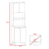 Módulo Microondas Fendi Blanco y Rovere 60x205cm sin Cajones y con Cuatro Puertas - ALACENAS Y MUEBLES MICROONDAS | Bylmo