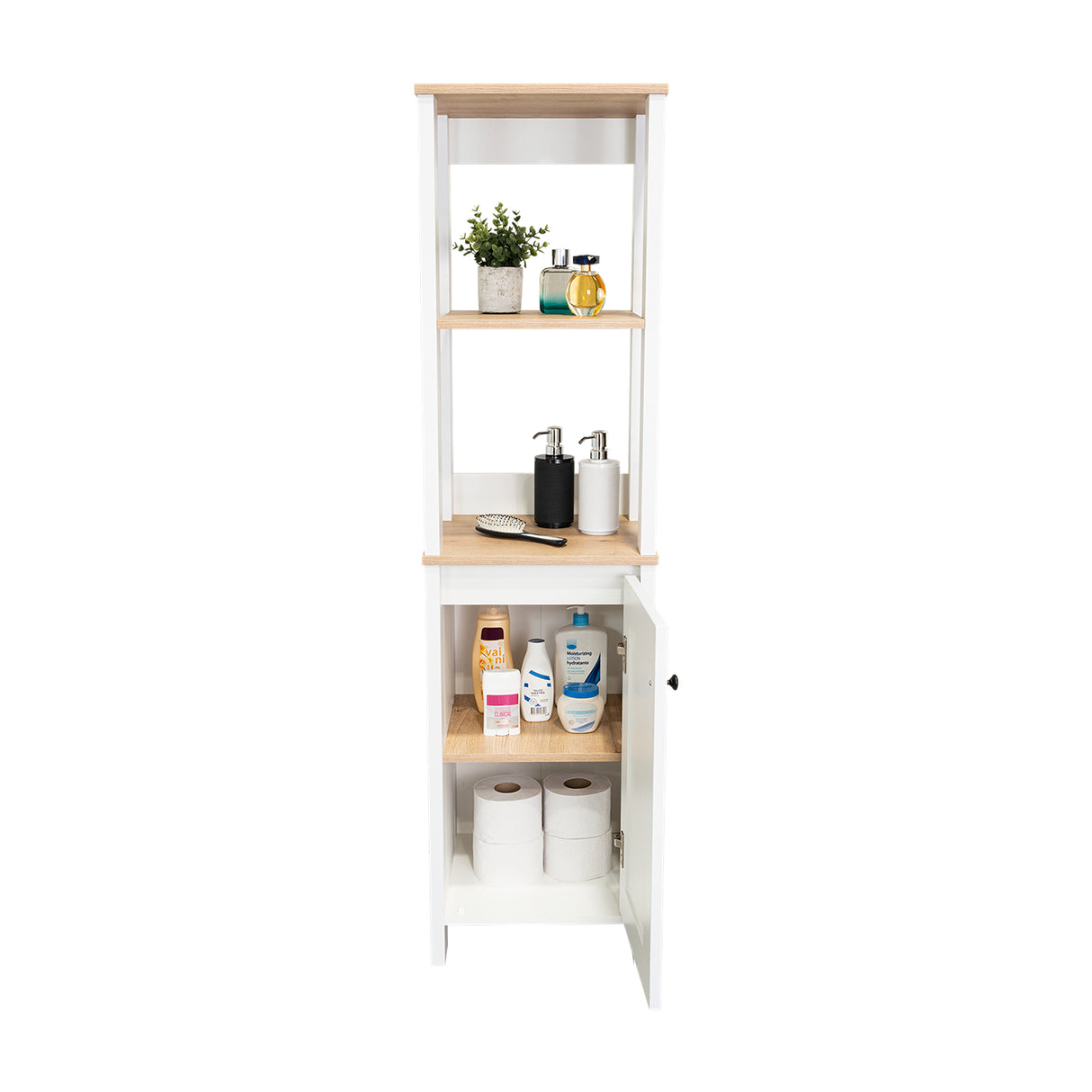 Optimizador de Baño Blanco 40x150.7cm sin Cajones y con Un Entrepaño - Muebles para Baño | Bylmo
