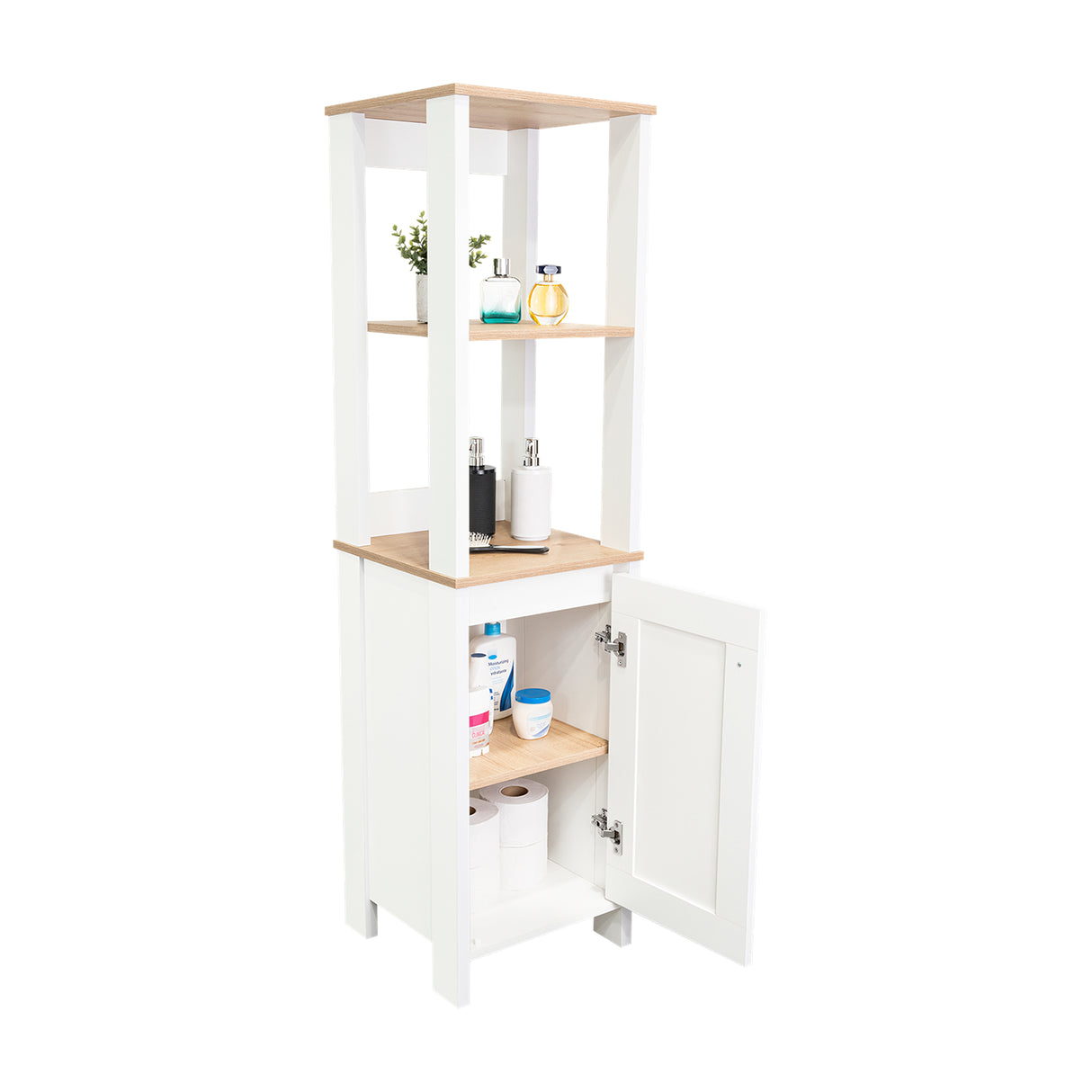 Optimizador de Baño Blanco 40x150.7cm sin Cajones y con Un Entrepaño - Muebles para Baño | Bylmo