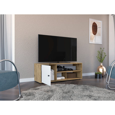 Rack de TV Noah Macadamia 120x44cm Para TV Hasta 55 Pulgadas con Un Cajón - Muebles de TV | Bylmo