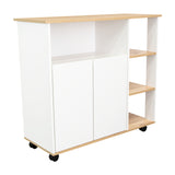 Mesón BiColor Blanco 100x90cm con Cuatro Entrepaños y Cinco Compartimientos - Barras y Muebles Auxiliares | Bylmo