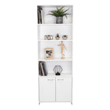 Biblioteca Lisa Plus Blanco 63x180cm Rectangular con Cinco Compartimientos y Tres Entrepaños - BIBLIOTECAS Y ESTANTERIAS | Bylmo