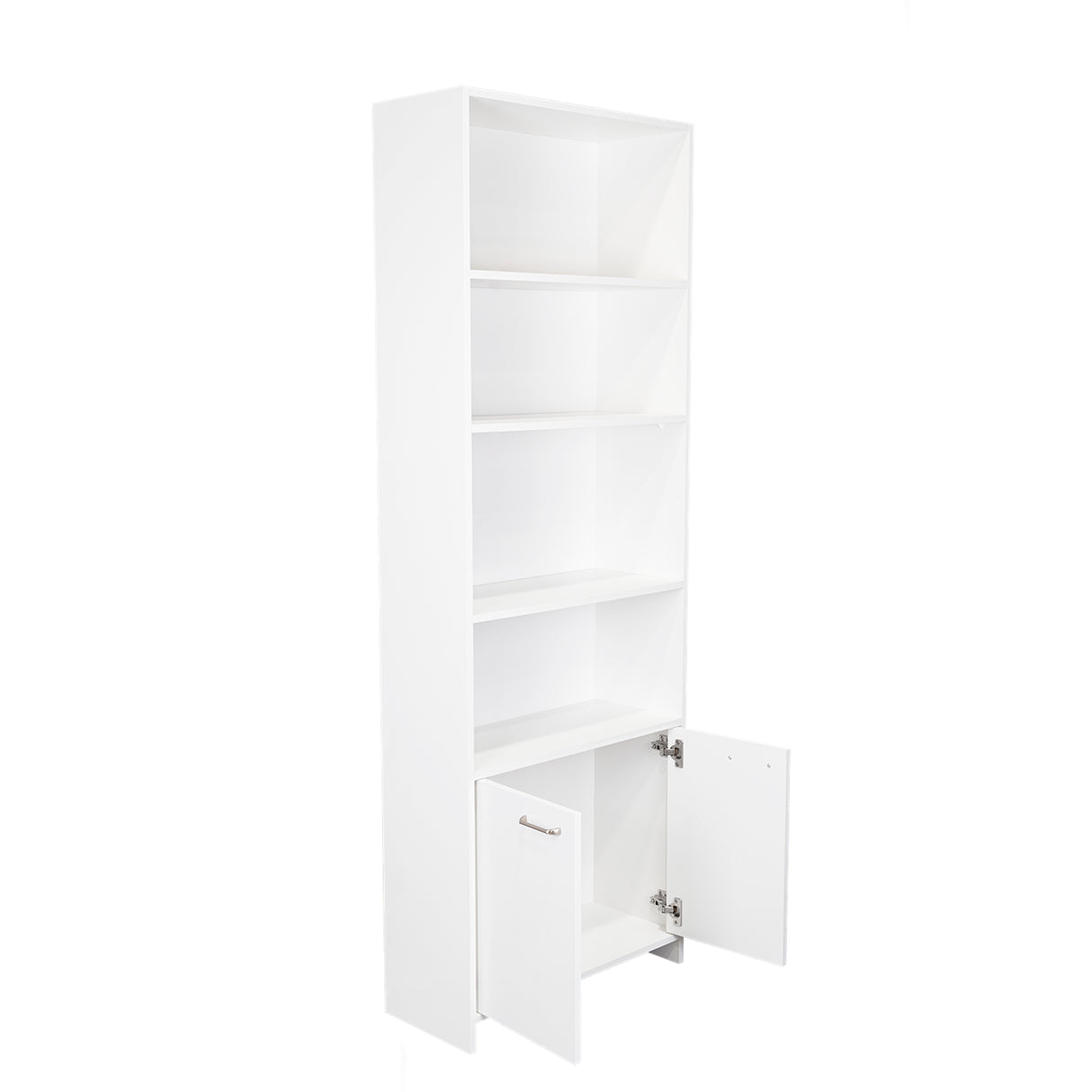 Biblioteca Lisa Plus Blanco 63x180cm Rectangular con Cinco Compartimientos y Tres Entrepaños - BIBLIOTECAS Y ESTANTERIAS | Bylmo