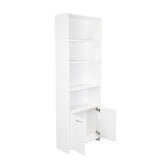 Biblioteca Lisa Plus Blanco 63x180cm Rectangular con Cinco Compartimientos y Tres Entrepaños - BIBLIOTECAS Y ESTANTERIAS | Bylmo