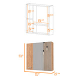Gabinete de Baño Barcelona Miel 60x60cm Rectangular con Espejo y con Dos Puertas - GABINETES DE BANHO | Bylmo