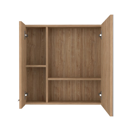 Gabinete de Baño Barcelona Miel 60x60cm Rectangular con Espejo y con Dos Puertas - GABINETES DE BANHO | Bylmo