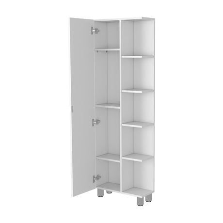 Mueble Esquinero Urano Blanco 51.2x158cm con Siete Entrepaños - OTROS MUEBLES PARA BANHO | Bylmo