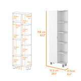 Mueble Esquinero Urano Blanco 51.2x158cm con Siete Entrepaños - OTROS MUEBLES PARA BANHO | Bylmo