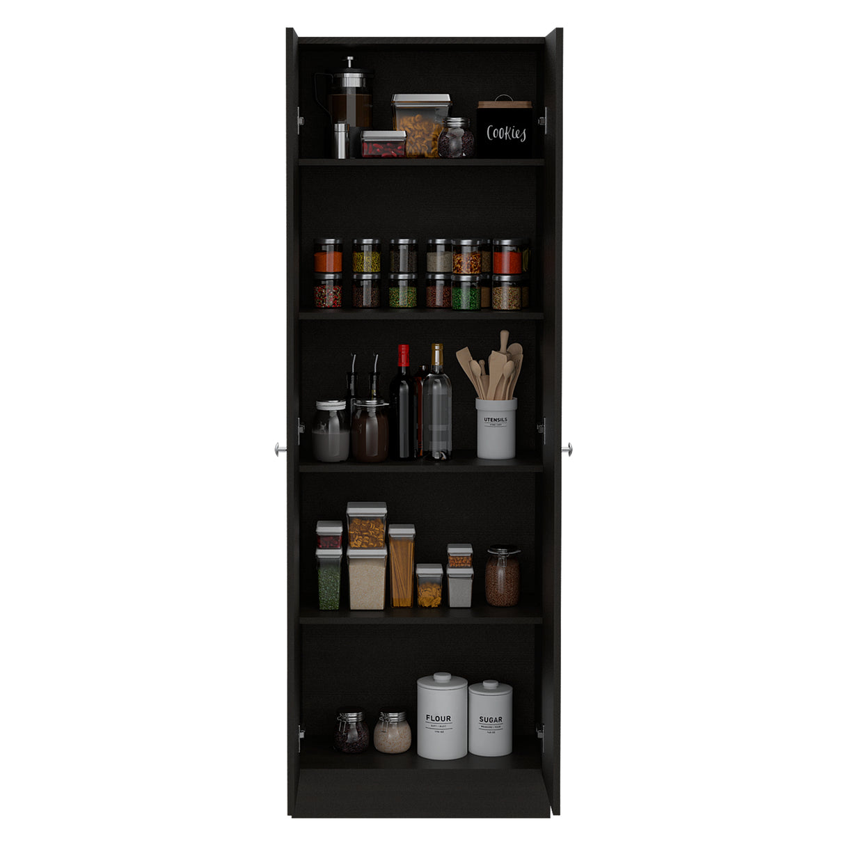 Alacena Wengue 60x180.6cm con Dos Puertas - ALACENAS Y MUEBLES MICROONDAS | Bylmo