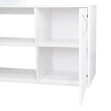 Escritorio en L Axis Blanco 151.5x76.5cm sin Cajones y con Organizador de Libros - Escritorios y Archivadores | Bylmo
