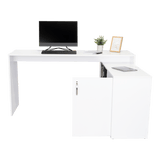 Escritorio en L Axis Blanco 151.5x76.5cm sin Cajones y con Organizador de Libros - Escritorios y Archivadores | Bylmo