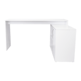 Escritorio en L Axis Blanco 151.5x76.5cm sin Cajones y con Organizador de Libros - Escritorios y Archivadores | Bylmo