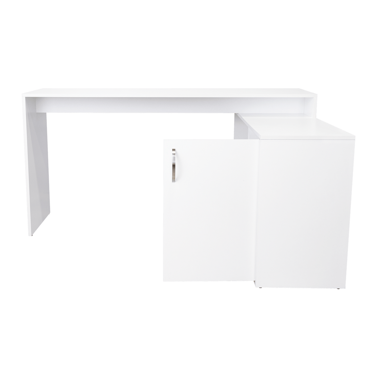 Escritorio en L Axis Blanco 151.5x76.5cm sin Cajones y con Organizador de Libros - Escritorios y Archivadores | Bylmo