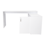 Escritorio en L Axis Blanco 151.5x76.5cm sin Cajones y con Organizador de Libros - Escritorios y Archivadores | Bylmo