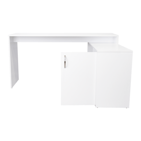 Escritorio en L Axis Blanco 151.5x76.5cm sin Cajones y con Organizador de Libros - Escritorios y Archivadores | Bylmo