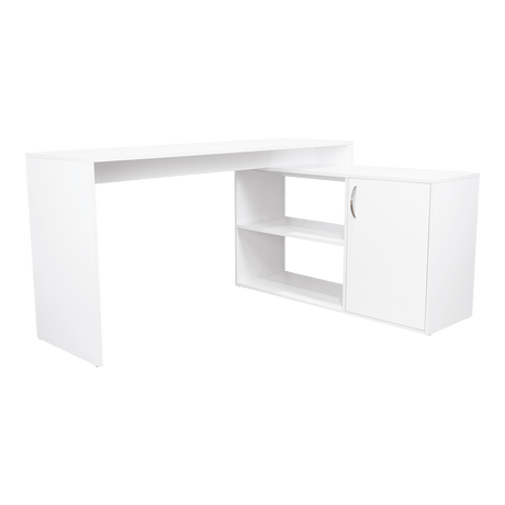 Escritorio en L Axis Blanco 151.5x76.5cm sin Cajones y con Organizador de Libros - Escritorios y Archivadores | Bylmo