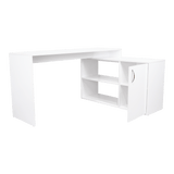 Escritorio en L Axis Blanco 151.5x76.5cm sin Cajones y con Organizador de Libros - Escritorios y Archivadores | Bylmo