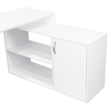 Escritorio en L Axis Blanco 151.5x76.5cm sin Cajones y con Organizador de Libros - Escritorios y Archivadores | Bylmo