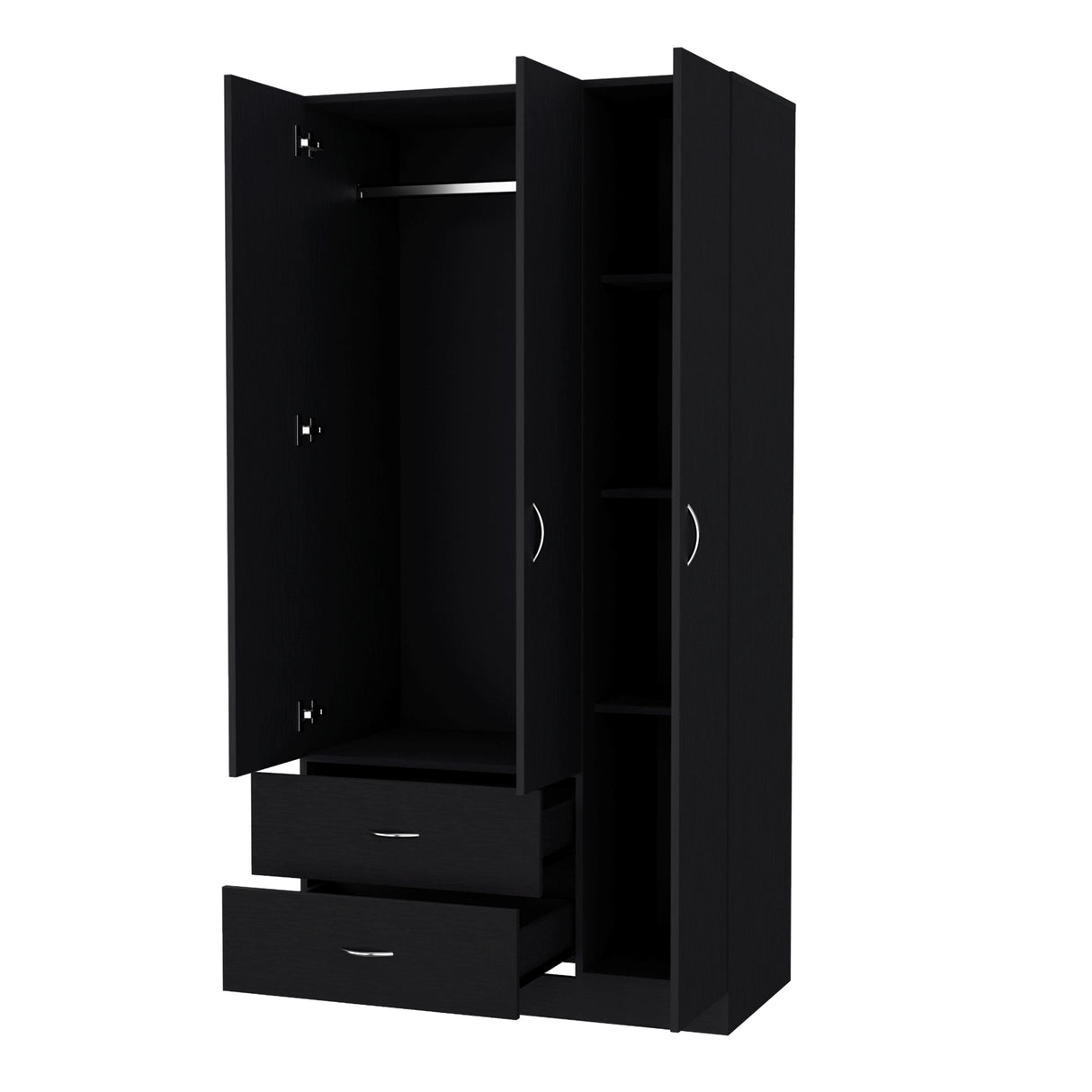 Closet Austral Wengue 90x180cm con Tres Puertas y con Dos Cajones - CLOSETS | Bylmo