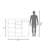Closet Letna Wengue 140x140cm con 2 Cajones con 4 Entrepaños con Espacio para TV - Closets | Bylmo