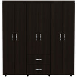 Closet Bariloche Wengue 170.3x180cm con Seis Puertas y con Dos Cajones - CLOSETS | Bylmo
