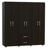 Closet Bariloche Wengue 170.3x180cm con Seis Puertas y con Dos Cajones - CLOSETS | Bylmo