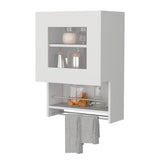 Mueble Superior de Cocina Blanco 50x73cm con Una Puerta con Locero y con Puertas Traslúcidas - BARRAS Y MUEBLES AUXILIARES | Bylmo