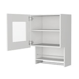 Mueble Superior de Cocina Blanco 50x73cm con Una Puerta con Locero y con Puertas Traslúcidas - BARRAS Y MUEBLES AUXILIARES | Bylmo