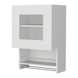 Mueble Superior de Cocina Blanco 50x73cm con Una Puerta con Locero y con Puertas Traslúcidas - BARRAS Y MUEBLES AUXILIARES | Bylmo