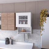 Mueble Superior de Cocina Blanco 50x73cm con Una Puerta con Locero y con Puertas Traslúcidas - BARRAS Y MUEBLES AUXILIARES | Bylmo