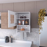 Mueble Superior de Cocina Blanco 50x73cm con Una Puerta con Locero y con Puertas Traslúcidas - BARRAS Y MUEBLES AUXILIARES | Bylmo