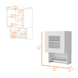 Mueble Superior de Cocina Blanco 50x73cm con Una Puerta con Locero y con Puertas Traslúcidas - BARRAS Y MUEBLES AUXILIARES | Bylmo