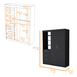 Armario para Ropa Kenya Wengue 150x200.75cm con Dos Puertas y con Tres Cajones - CLOSETS | Bylmo