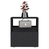 Mesa de Noche Wengue 48.1x52cm con Un Cajon con Un Compartimiento y con Ruedas - MESAS DE NOCHE | Bylmo