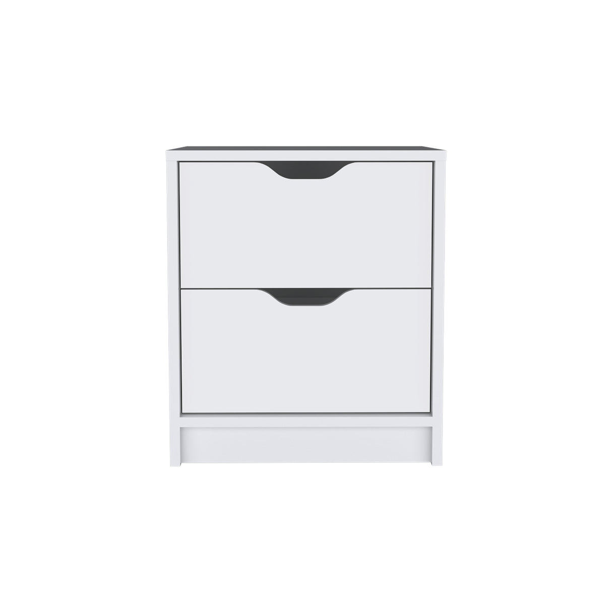 Mesa de Noche Blanco 41x48cm con Dos Cajones - MESAS DE NOCHE | Bylmo