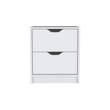 Mesa de Noche Blanco 41x48cm con Dos Cajones - MESAS DE NOCHE | Bylmo