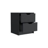 Mesa de Noche Wengue 41x48cm con Dos Cajones - MESAS DE NOCHE | Bylmo
