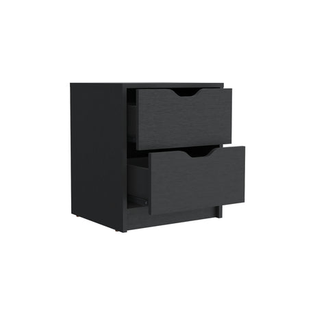 Mesa de Noche Wengue 41x48cm con Dos Cajones - MESAS DE NOCHE | Bylmo