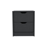 Mesa de Noche Wengue 41x48cm con Dos Cajones - MESAS DE NOCHE | Bylmo