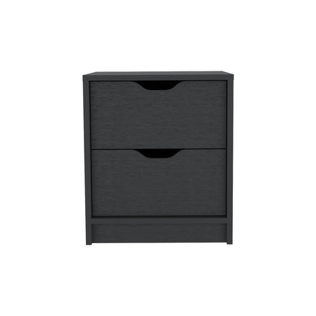 Mesa de Noche Wengue 41x48cm con Dos Cajones - MESAS DE NOCHE | Bylmo