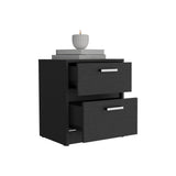 Mesa de Noche Wengue 40x46.5cm con Dos Cajones - MESAS DE NOCHE | Bylmo