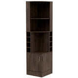 Bar Esquinero Syrah Coñac 46.9x180.6cm con Tres Compartimientos y Ocho Portabotellas - BARES | Bylmo