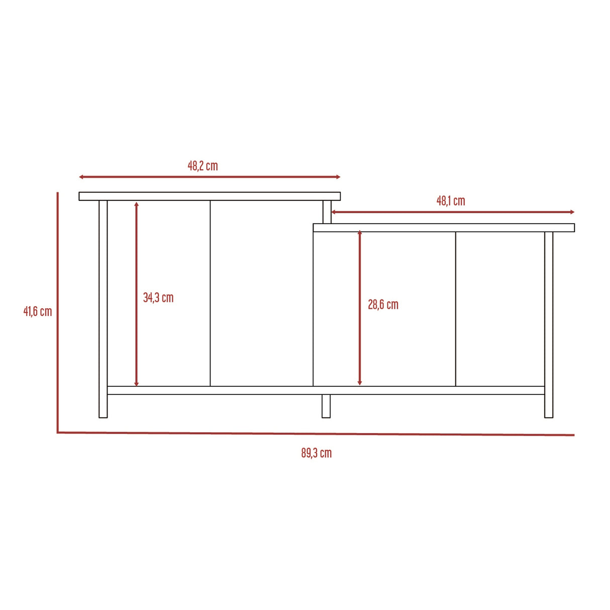Mesa de Centro Wema Macadamia 89.3x41.6cm Rectangular - MESAS DE CENTRO | Bylmo